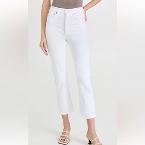 Agolde Riley High Rise Straight Crop Jeans, Size 23, Color: Whip